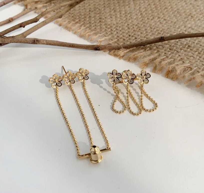 Boucles Fleurs de Zirconia