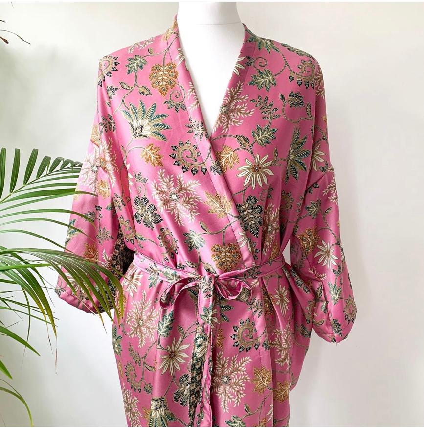 Robe Kimono en mélange de soie